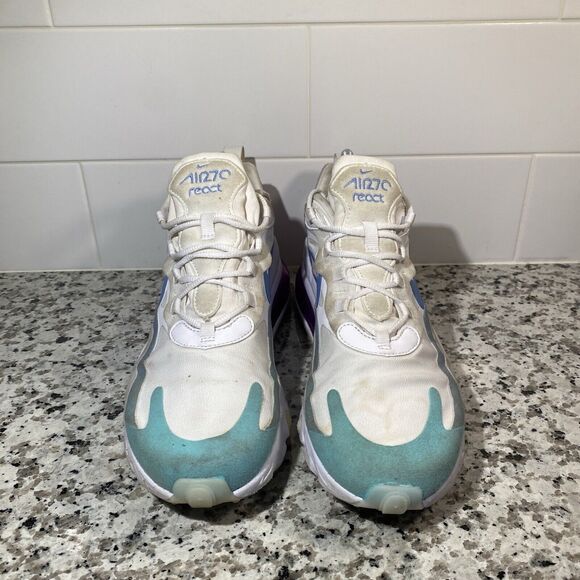 Nike Air Max 270 React Women's Size 10 AT6174-102 White Running Sneakers - Picture 2 of 8
